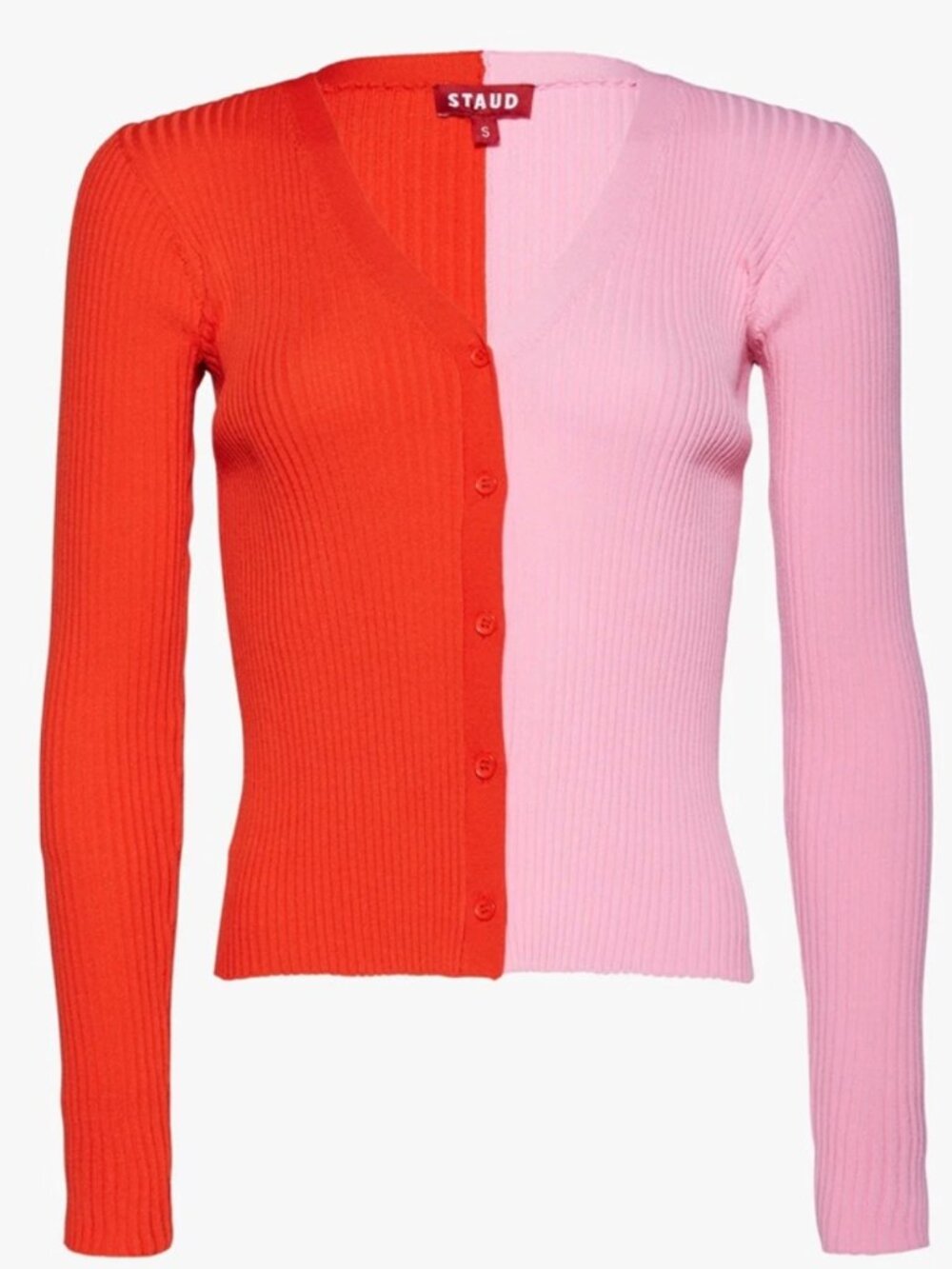 STAUD Two-Tone Cardigan SzM NWOT